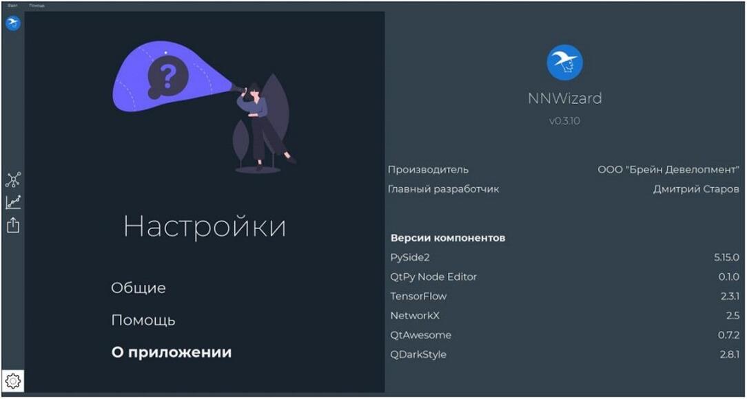 Программное обеспечение для разработки моделей сверточных нейронных сетей прямого распространения «N