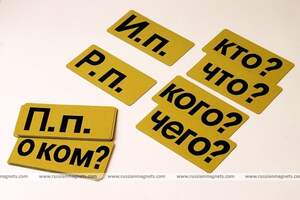 Набор магнитных карточек "Падежи" (фон желтый) (Арт. 2030)
