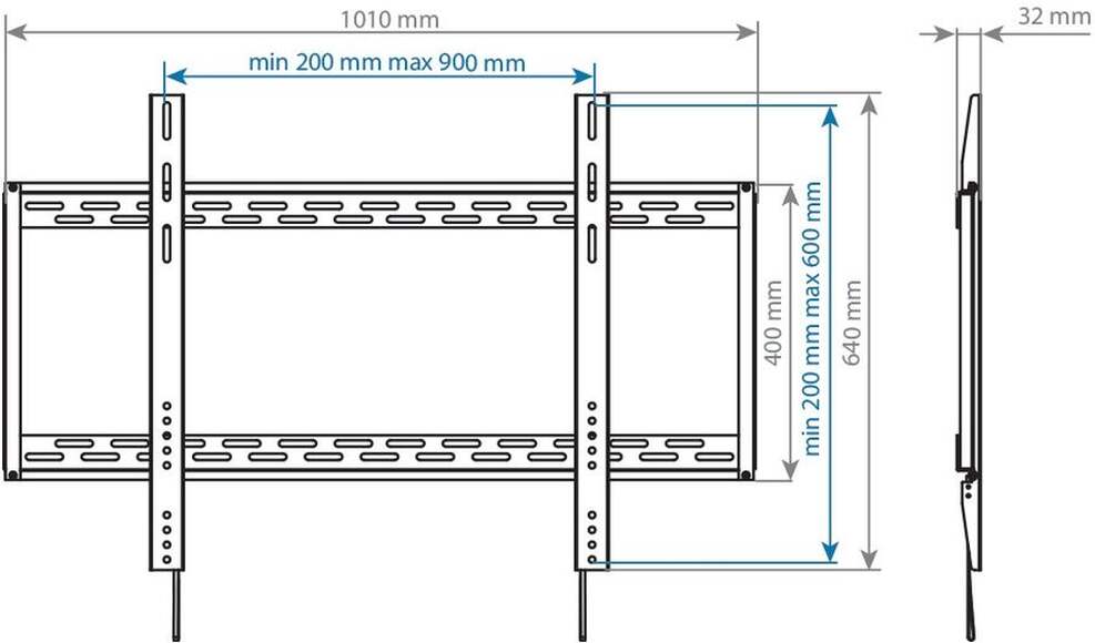 Кронштейн для телевизора Arm Media PT-100, 55-100", настенный, фиксированный,  черный  [10230]