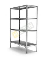 Стеллаж со сплошными полками из нерж. стали С-2*12*6/4  (оцинк), 1200*600*2000 мм / Мартэл (HESSEN)