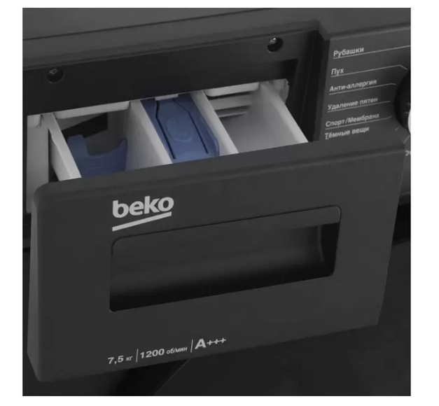 Стиральная машина BEKO WSPE7H616A, фронтальная, 7.5кг, 1200об/мин
