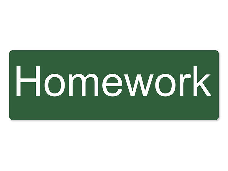Магнитная карточка "Homework" (фон зелёный)