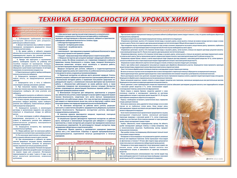 Стенд-уголок «Техника безопасности на уроках химии»