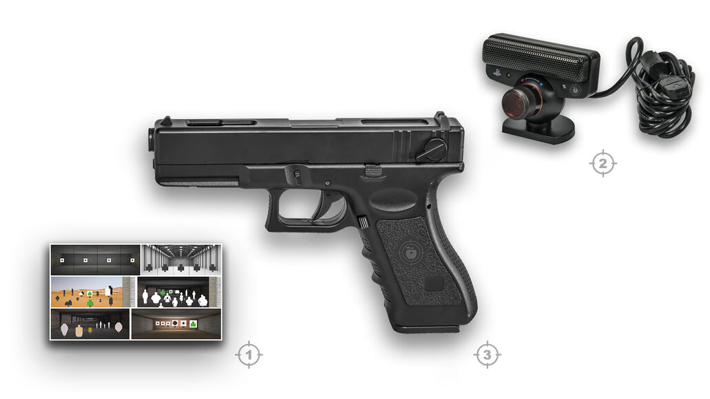 Лазерный интерактивный тир "Профессионал" (Базовый 1 м: Пистолет PSS-PRO GLOCK18 - кр. луч)