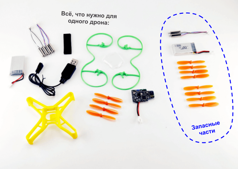 Комплект программируемый Конструктор "Квадрокоптер Nanopix Plus + пульт Nanopad"