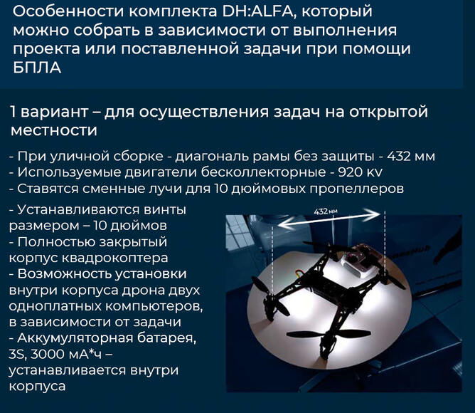 Комплект конструктор программируемый квадрокоптер DH:ALFA 2в1 (2 варианта сборки, пульт, зарядка, ко