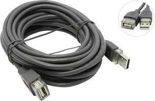 Кабель-удлинитель для ВКС USB2.0 HAMA H-78400, USB A(m) - USB A(f), 5м, серый