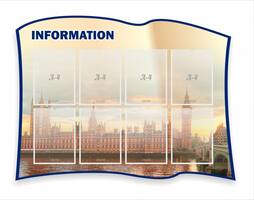 Информация, резной стенд, 1,2x0,9 м, 8 карманов А4