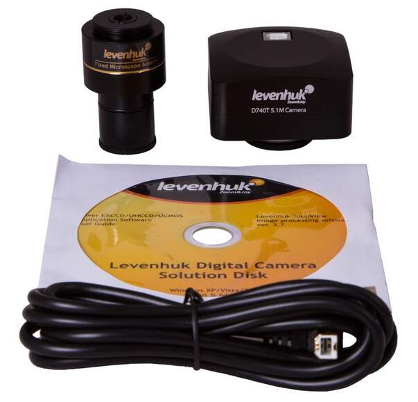 Микроскоп цифровой Levenhuk D740T, 5,1 Мпикс, тринокулярный, 40–2000 крат.