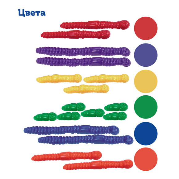 LER0176 Развивающая игрушка фигурки "Червячки"  (72 элемента)