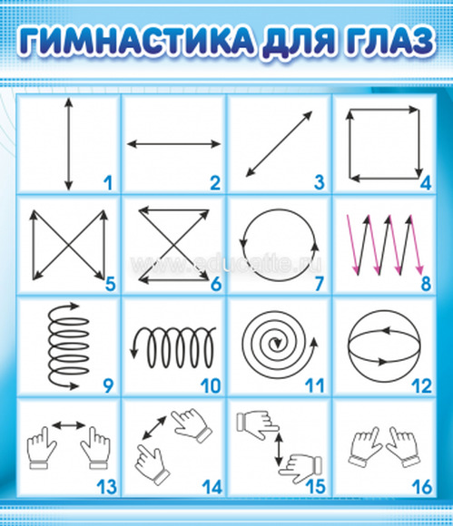 Стенд "Гимнастика для глаз", 0,6х0,7 м, без карманов