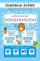 Стенд "Гласные звуки русского языка", 0,6x0,9 м, без карманов