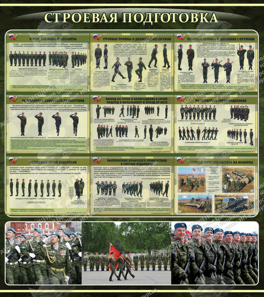 Стенд "Строевая подготовка"  (0,8х0,9 м, Люкс)