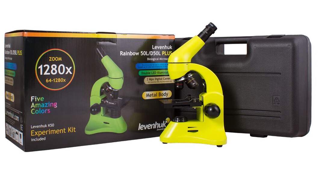 Микроскоп Levenhuk Rainbow 50L PLUS Lime\Лайм