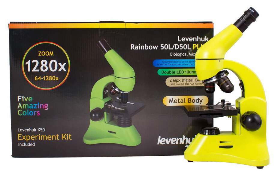 Микроскоп Levenhuk Rainbow 50L PLUS Lime\Лайм