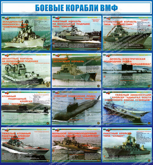 Стенд "Боевые корабли ВМФ" (1,3х1,4 м, Премиум)