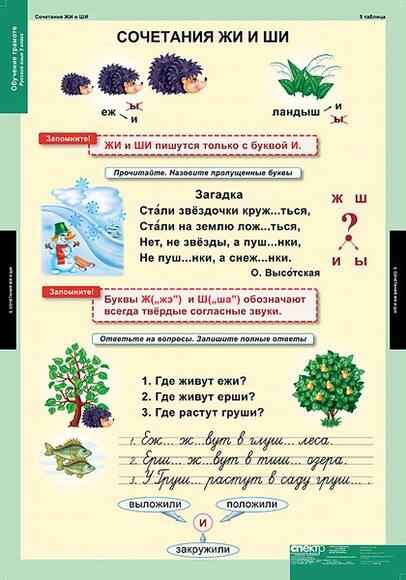 Таблицы Обучение грамоте 2 класс 16 таблиц А1