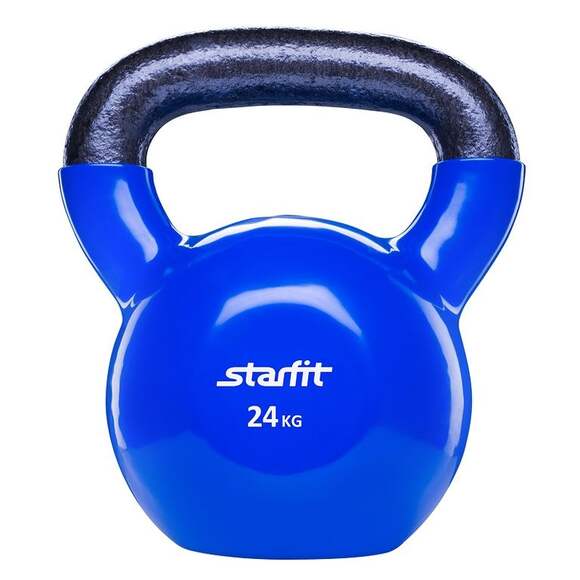 Гиря 24 кг обрезиненная Starfit темно-синяя