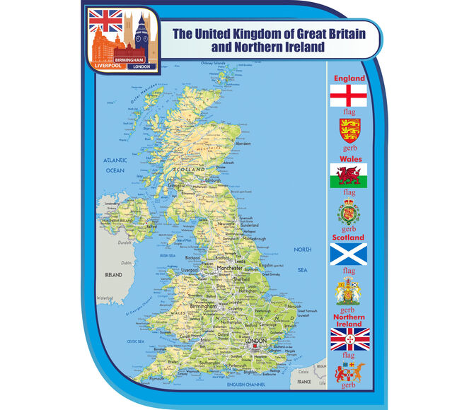 Стенд "UK", 0,8x0,9 м, без карманов