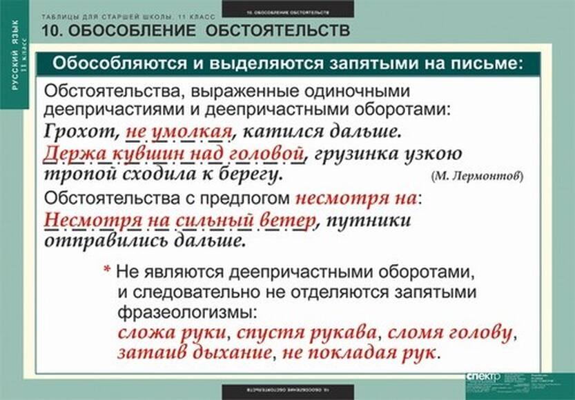 Таблицы Таблицы для старшей школы по русскому языку 11 класс 16 шт