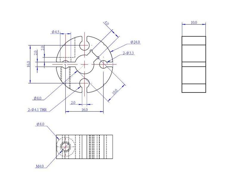 Зажимная втулка вала 8 мм из анодированного алюминия - Shaft Clamping Hub 8mm-C