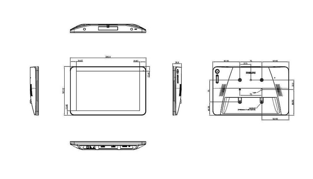 Интерактивная ЖК-панель Philips 10" 10BDL4151T/00 (10", 1280 x 800, 300кд/m2, ОС Android, wi-fi)