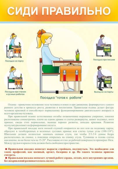 Стенд Сиди правильно, 0,7x1 м, без карманов