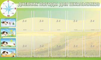 Стенд Дневник погоды, 1,5x0,9 м, 10 карманов А4