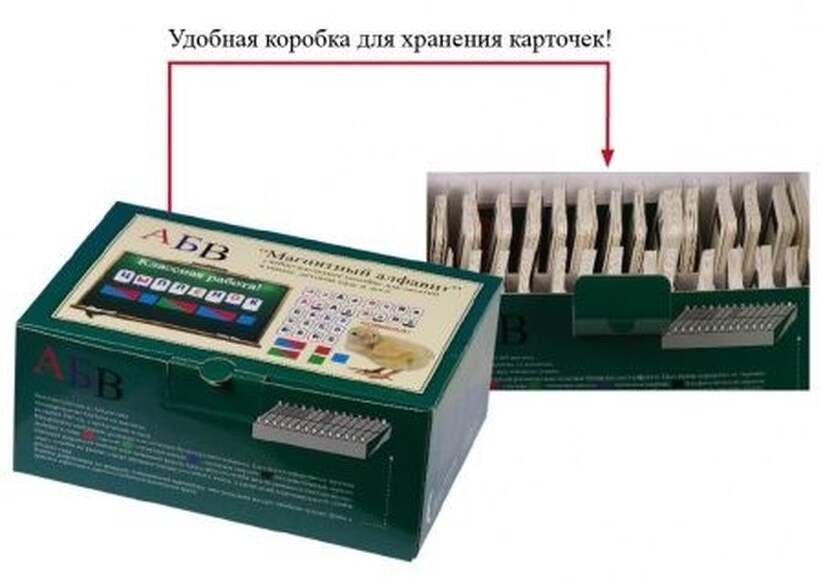 Алфавит магнитный, Русский язык. 400 карточек (7х10 см), Комплект на магнитах