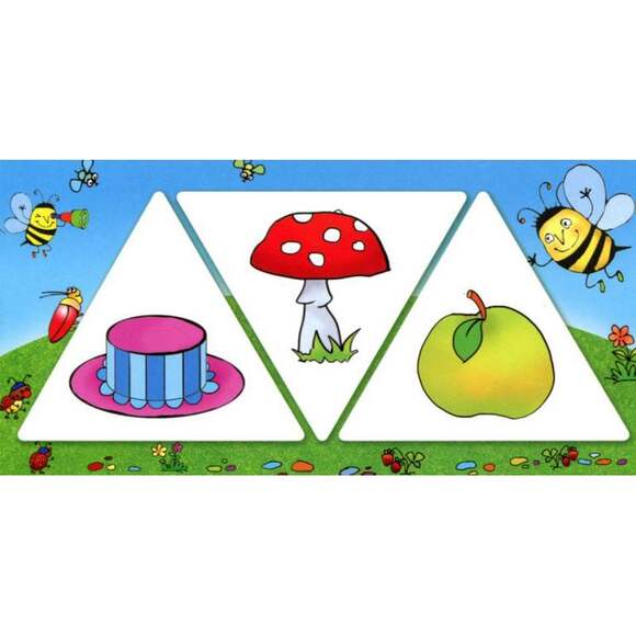 Игра Посмотрите сверху вниз (В наборе: 24 карточки с заданиями,8 игровых полей.), от 3-х лет