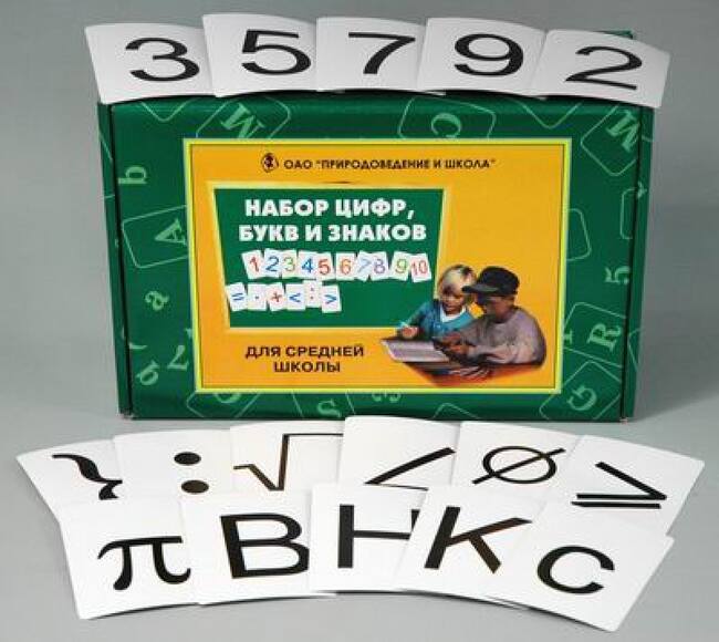Комплект "Цифры, буквы, знаки с магнитным креплением" для начальной школы