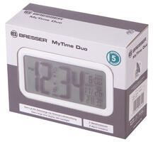 Часы настольные Bresser MyTime Duo LCD, белые