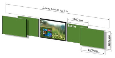 Рельсовая система Skillo SKL-RD с 4-мя и Интерактивной панелью (65 дюймов)