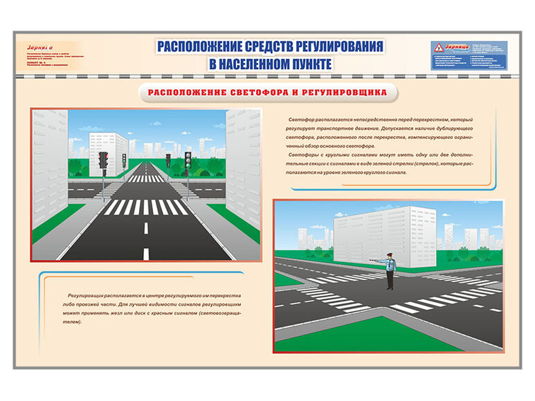 Комплект дидактических модулей "Расположение дорожных знаков исредств регулирования в населенном пун