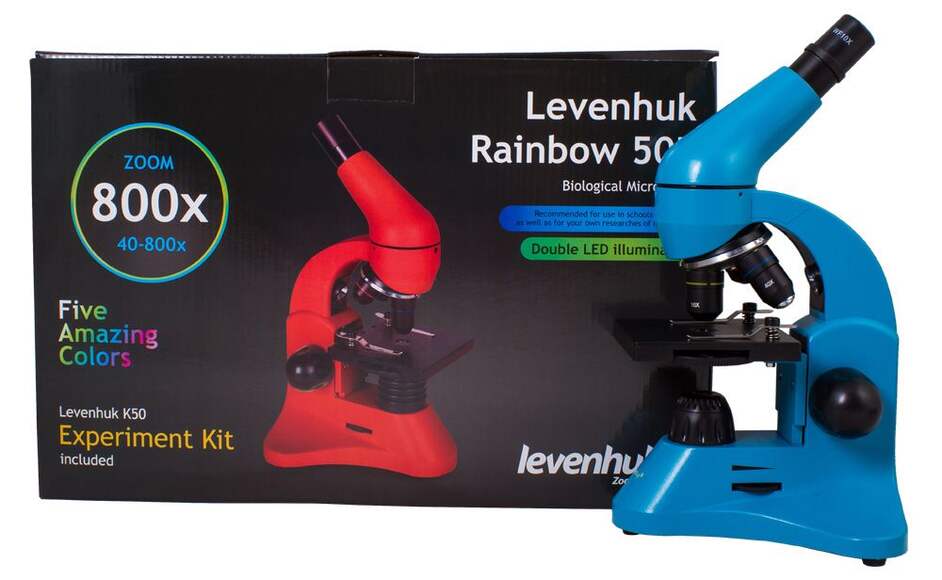Микроскоп Levenhuk Rainbow 50L Azure\Лазурь