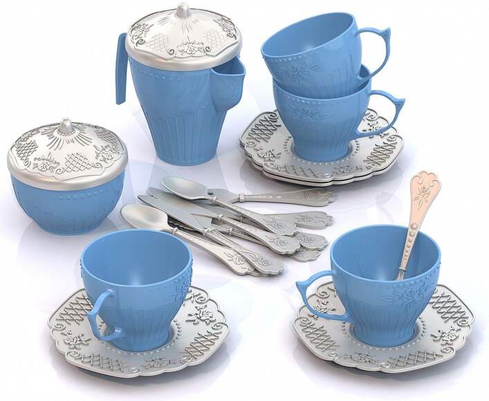 Набор посуды "Чайный сервиз "Волшебная Хозяюшка" (24 предмета в сетке)