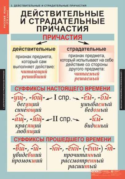 Таблицы Русский язык 7 класс 7 шт.