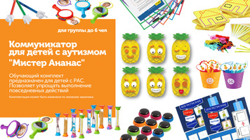 КОМПЛ.0017 Игровой комплект "Коммуникатор для детей с аутизмом "Мистер Ананас" (6 чел.)