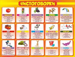 Стенд "Чистоговорки", часть 2, 1,2х0,9 м, без карманов